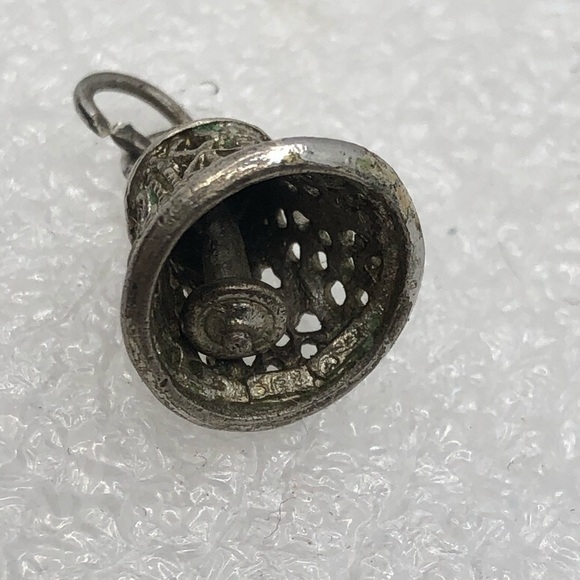 Vtg Sterling Silver Ringing Bell Bracelet Charm / Mini Pendant - Picture 3 of 4